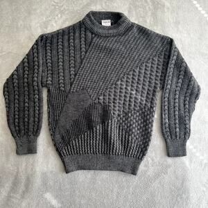 Vintage Gorgio Di Firenze M Sweater 100% Wool 90's Italy Geometric Old Money
